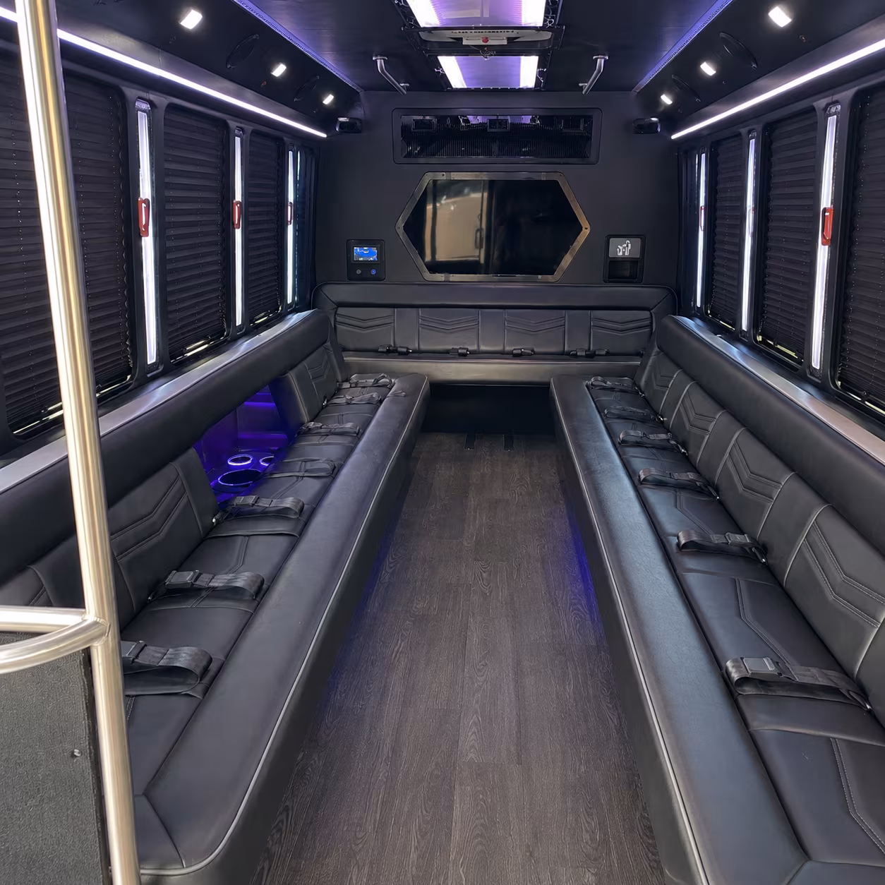 egg harbor 18 passenger party bus interior