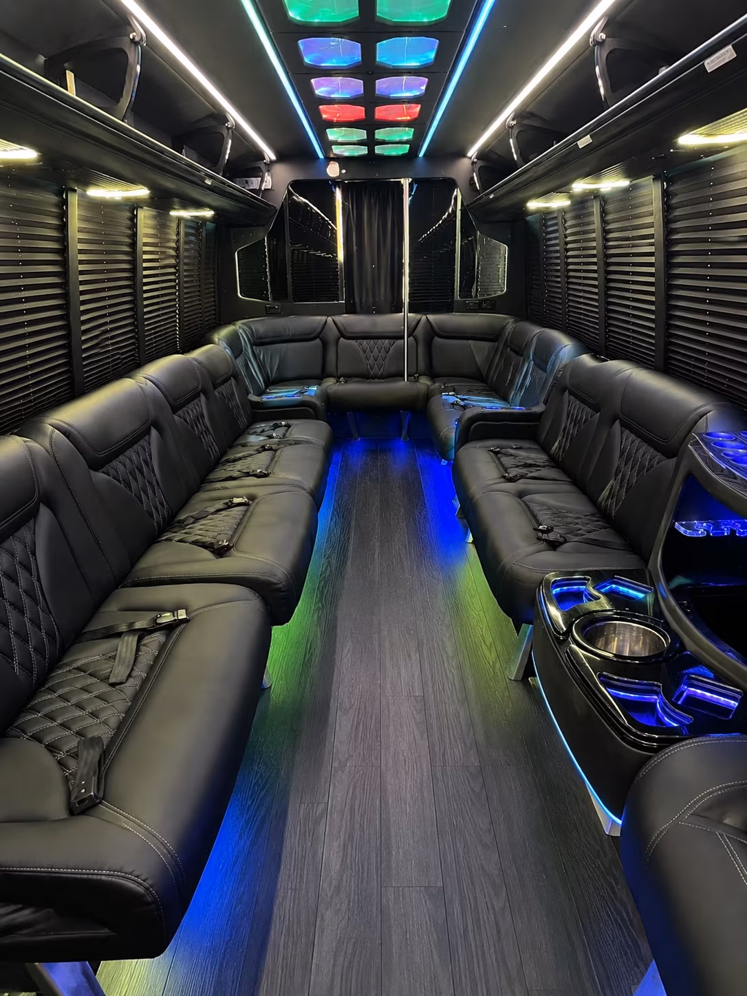 egg harbor 20 passenger party bus interior