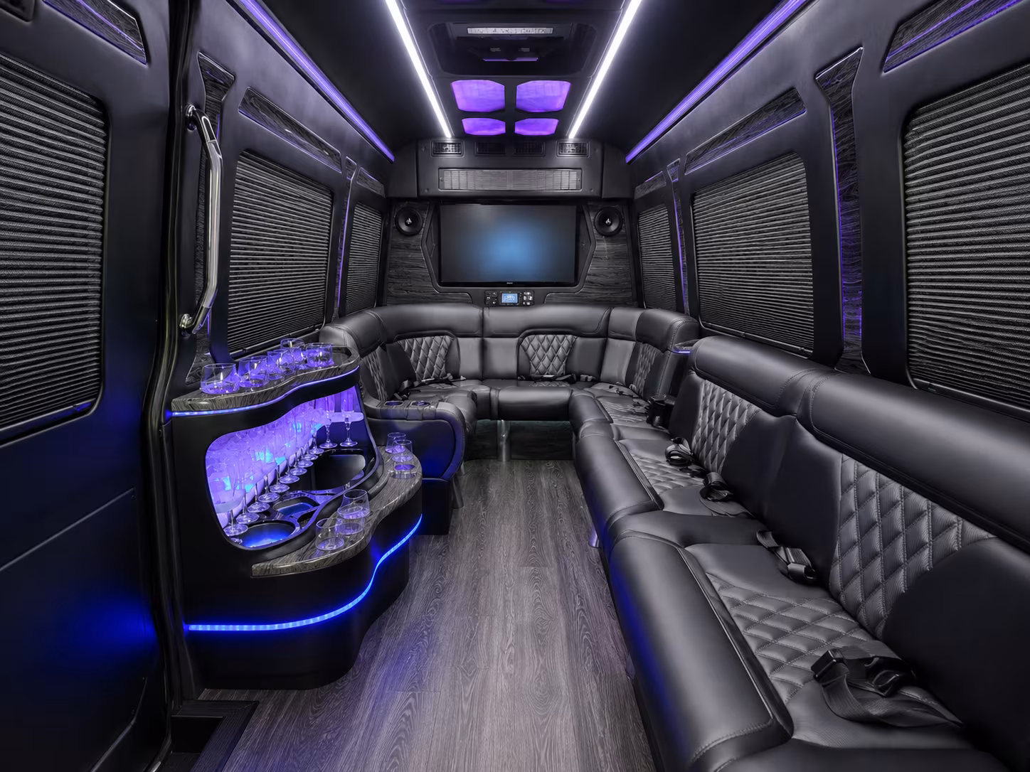 egg harbor 25 passenger party bus interior
