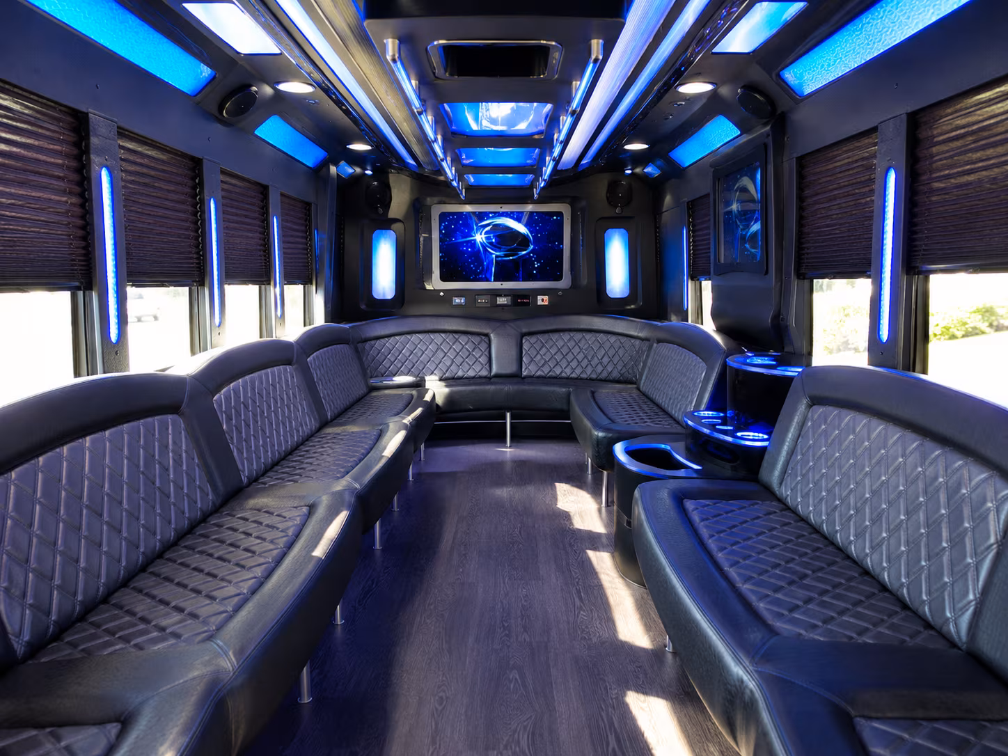 egg harbor 28 passenger party bus inside