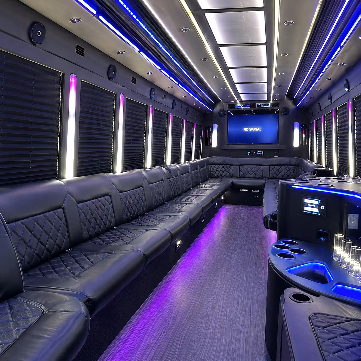 egg harbor 30 passenger party bus inside