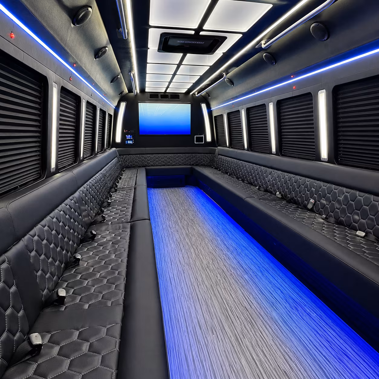 egg harbor 50 passenger party bus inside