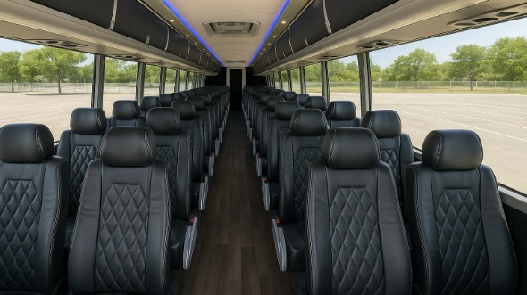 Interior of Charter Bus Company Egg Harbor's 54 Passenger Charter Bus in Egg Harbor