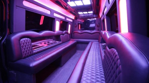 Interior of Charter Bus Company Egg Harbor's Sprinter Limo in Egg Harbor
