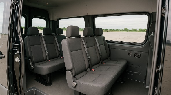 Interior of Charter Bus Company Egg Harbor's Sprinter Van Rental With Driver in Egg Harbor